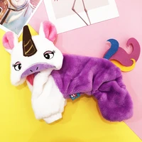 new arrival autumn winter pet dog clothes french chihuahua dog coat lovely and soft four legged rainbow unicorn one piece coats