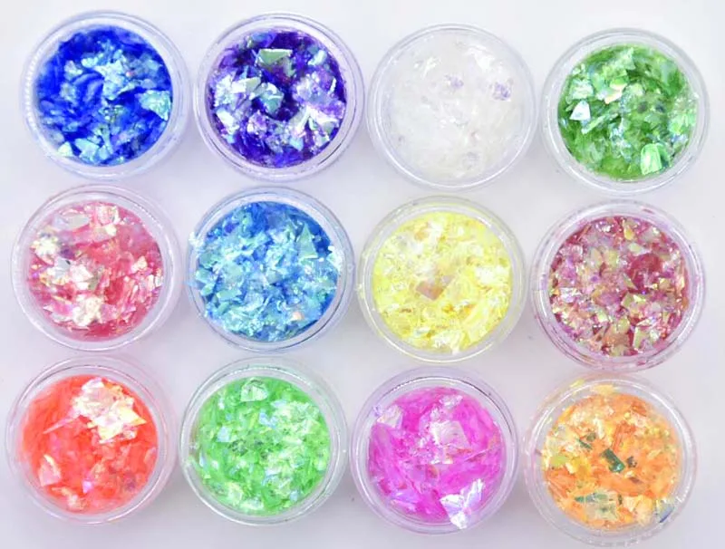 

Holographic Glitter Flakes 12 Colors Iridescent Glitter Flakes, Laser Cut Glitter, Silicone Mold Filler, Irregular Glitter,lk889