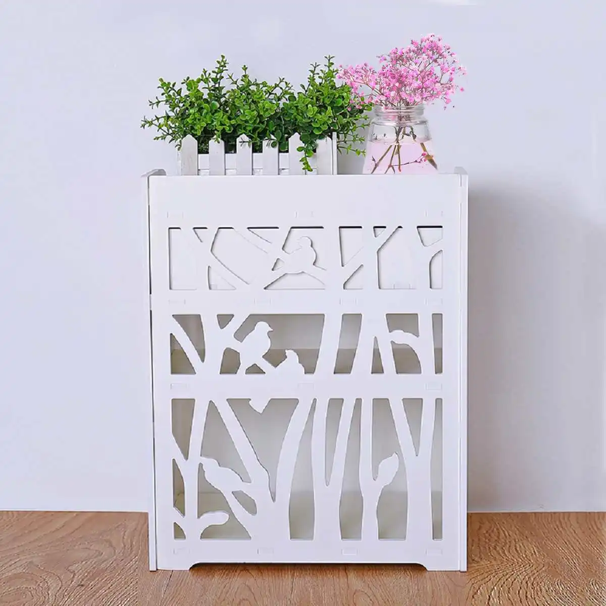 

Modern White Carved Bedside Drawer Storage Organizer Home Bedroom Hallway Simple Decor Cabinet Night Stand Table Desk