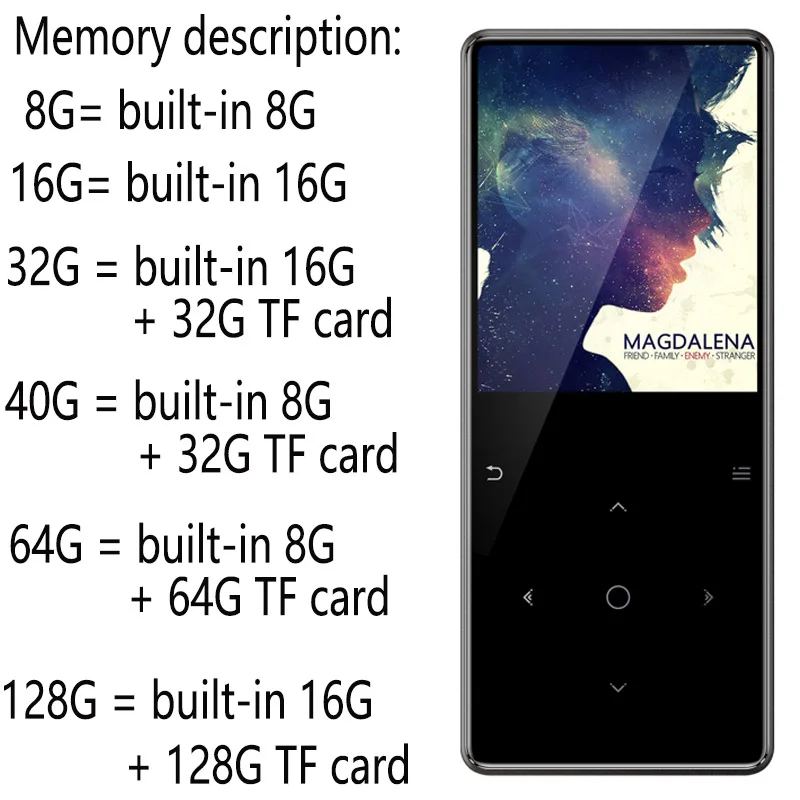 Mp3 плеер C6 Bluetooth5.0 2 4 дюймовый Bulit in динамик с FM радио запись видео портативный