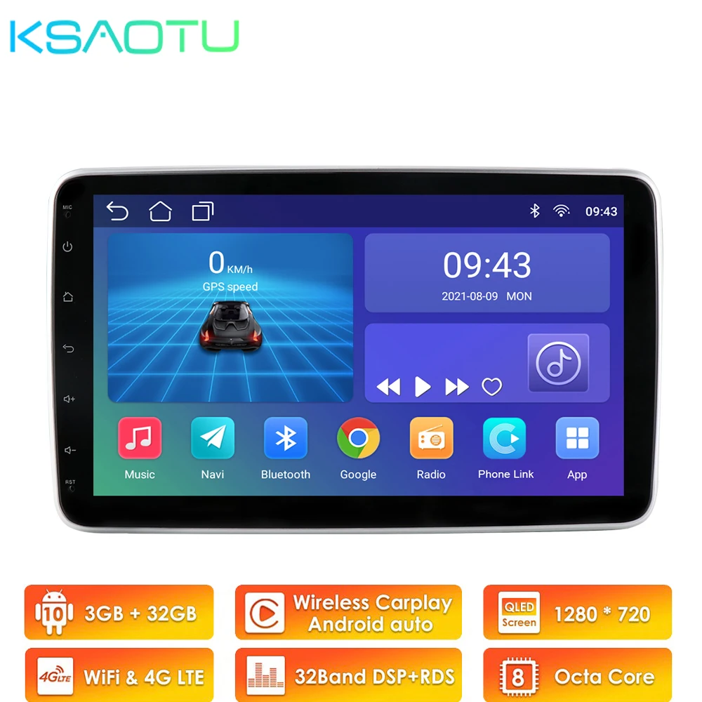 

KSAOTU 10,1 "Android 10,0 автомобильный стерео радио мультимедийный плеер для универсальных автомобилей