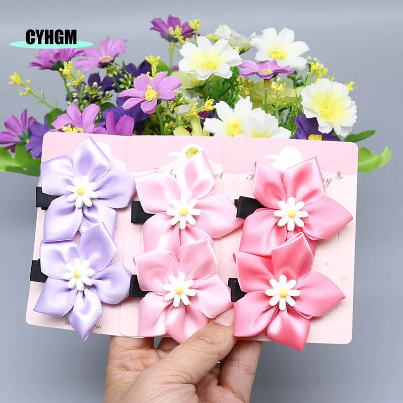 

ribbon hair clips for women wholesale cute girls headwear flowers Barrettes silk hairpins hanfu hair accessory S01-2