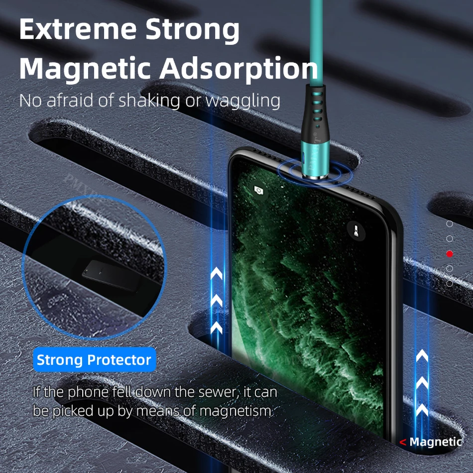 1 м Магнитный Кабель с разъемом Micro USB Type C для быстрой зарядки магнитное зарядное
