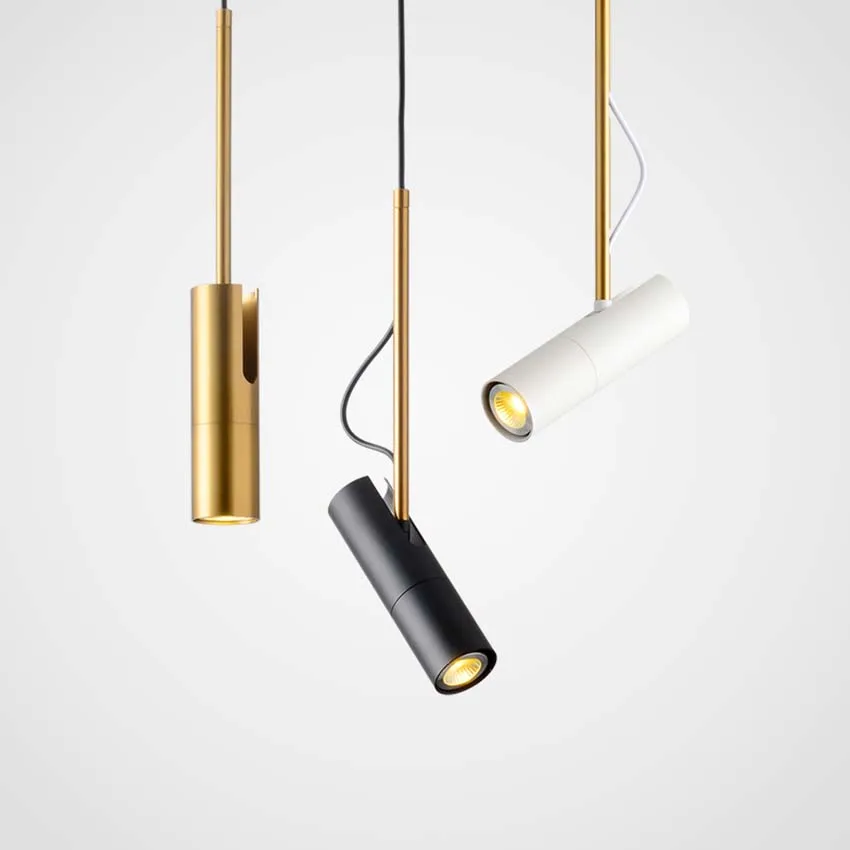 

Nordic design bedside pendant light Post-modern white black gold rotating hanging lamp restaurant bar kitchen spot light fixture