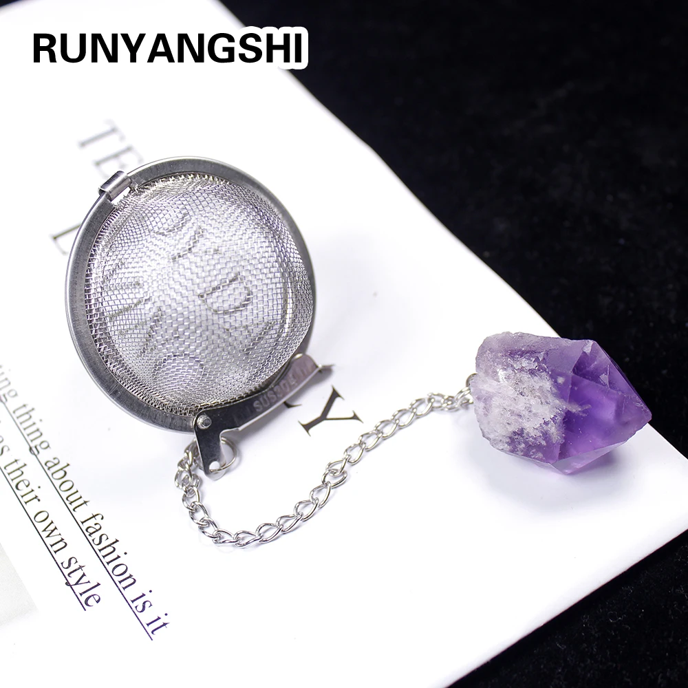 Runyangshi 1 шт. креативные новые продукты натуральный аметист 304 чайник из