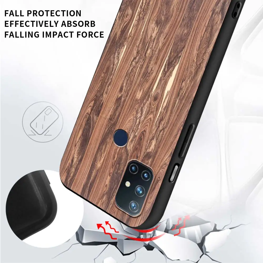 for oneplus 8 nord 7pro case for one plus z n10 5g 8t 7 pro n100 7t 6t full protection soft phone cover shelltexture wood funda free global shipping