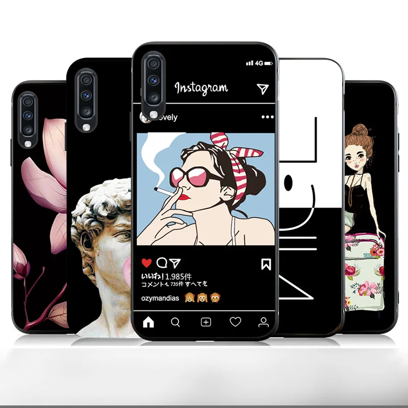 Чехол для телефона Samsung A51 A 51 чехлы SamsungA51 A71 черные из ТПУ с милым котом львом чехол