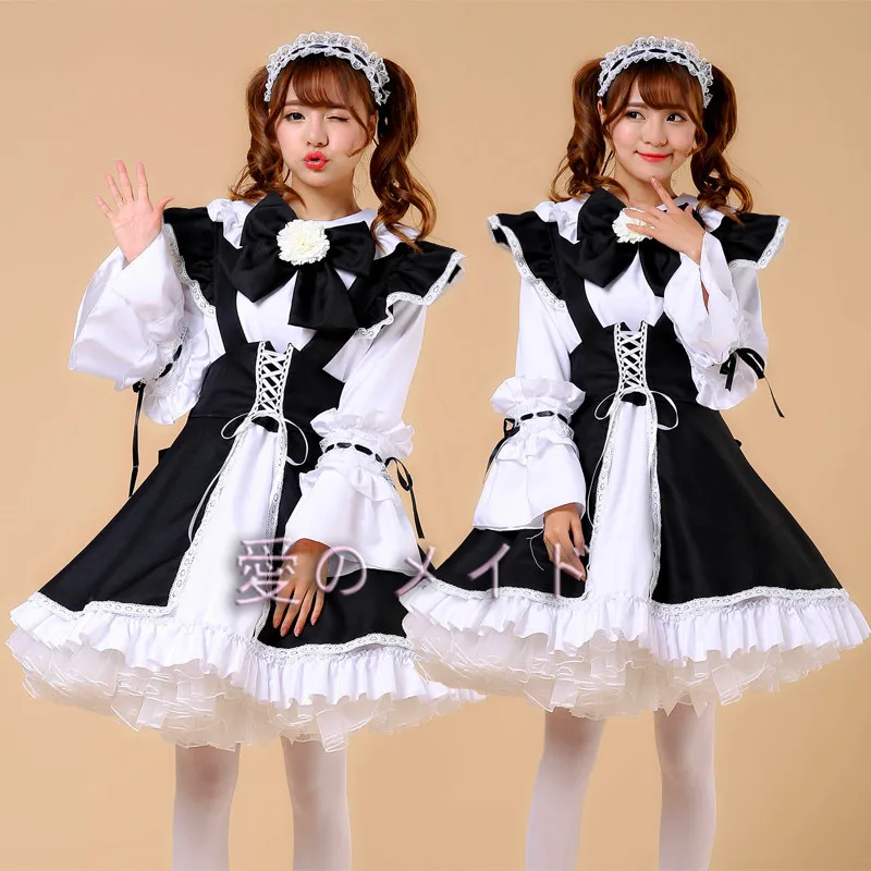 

Long Sleeved Maid Dress Lovely Lolita Dress Uniform Japanese Anime Men's Dress Uniform S-3XL