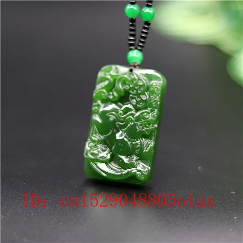 Натуральный зеленый китайский нефритовый кулон Pixiu ожерелье очаровательное