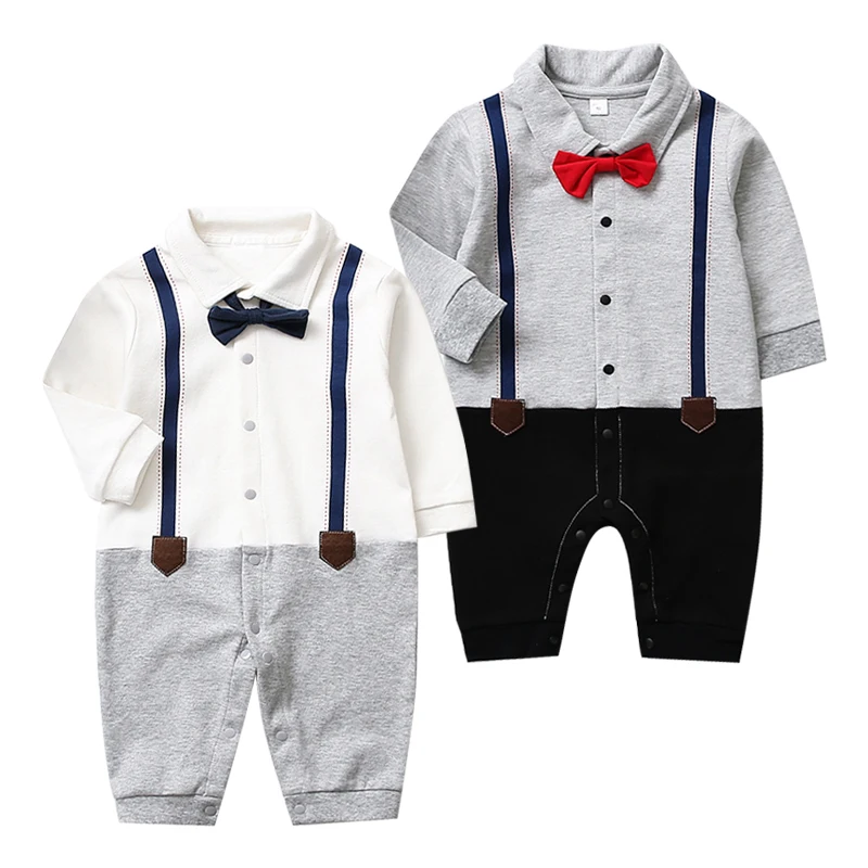 

Spring Autumn New Born Baby Clothing Gentleman Rompers 0-24M Baby Boys Cotton Jumpsuit Baby Body Clothes Newborn Unisex