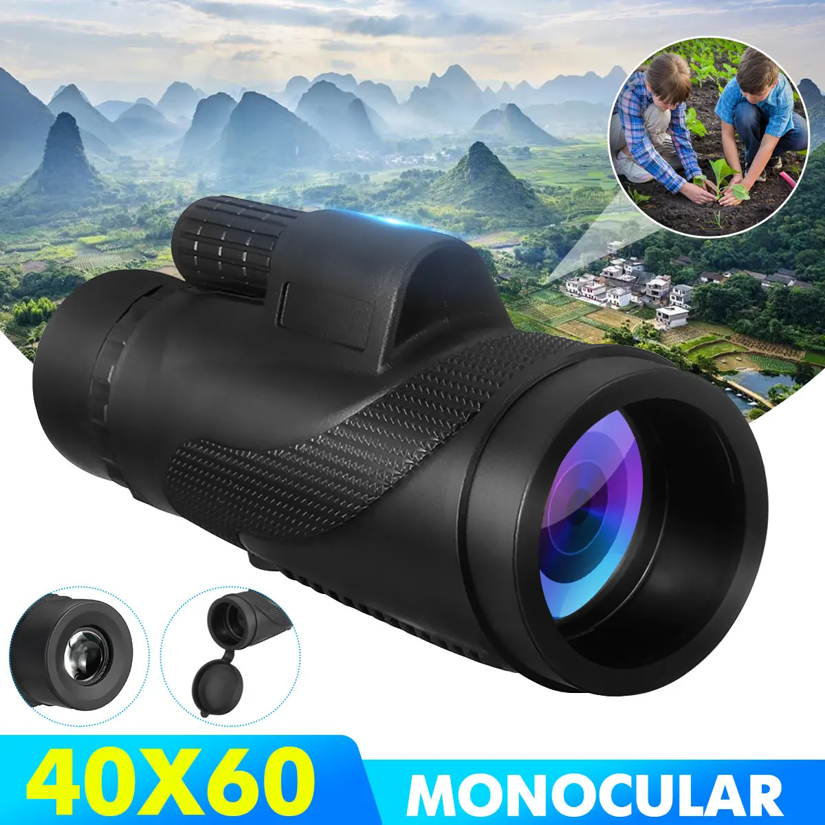 

Monocular 40x60 Powerful Binoculars Zoom Great Handheld Telescope lll night vision Military HD Professional Hunting