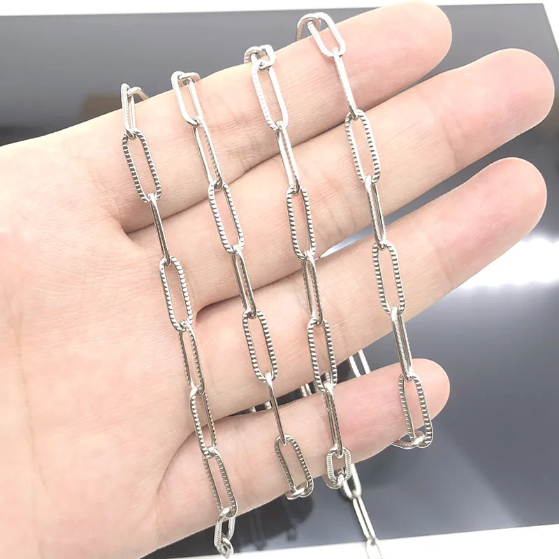 

Цепочка овальная из нержавеющей стали для изготовления ювелирных изделий, 4 мм