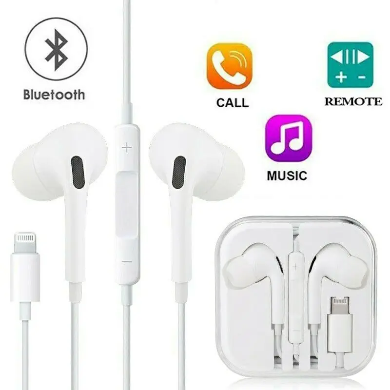 

Headphones Earphones Bluetooth For iPhone 7 8 X XS XR 11 12 13 Pro Max with Mic