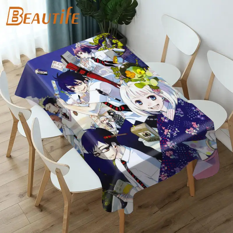 Пользовательская аниме синяя неорцистская Свадебная скатерть букет для стола на