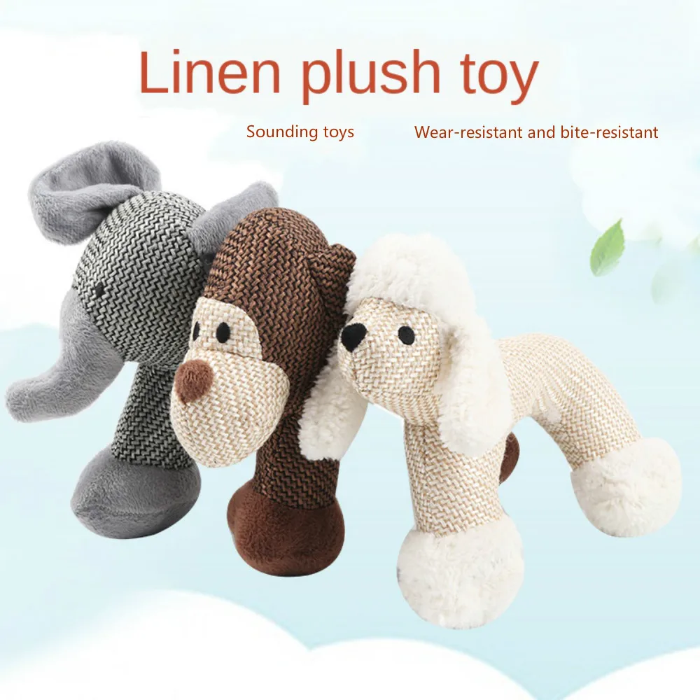 

Cat and Dog Toys Wear-Resistant Sound Pet Toys Animal Shape Short Fleece Dog Toy Pet Supplies