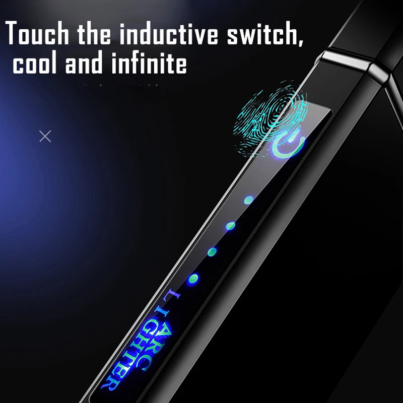 Windproof Flameless Double Side Lighter Metal Smart USB Rechargeable Electronic Briquet Touch Induction | Дом и сад