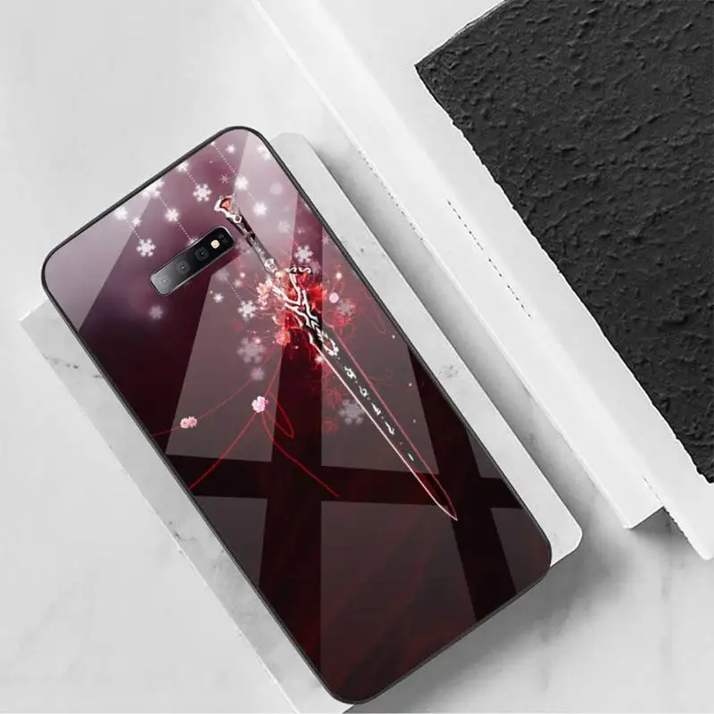 

Chinese style sharp sword Phone Case Tempered glass For Samsung S6 S7 edge S8 S9 S10 e plus note8 9 10 pro