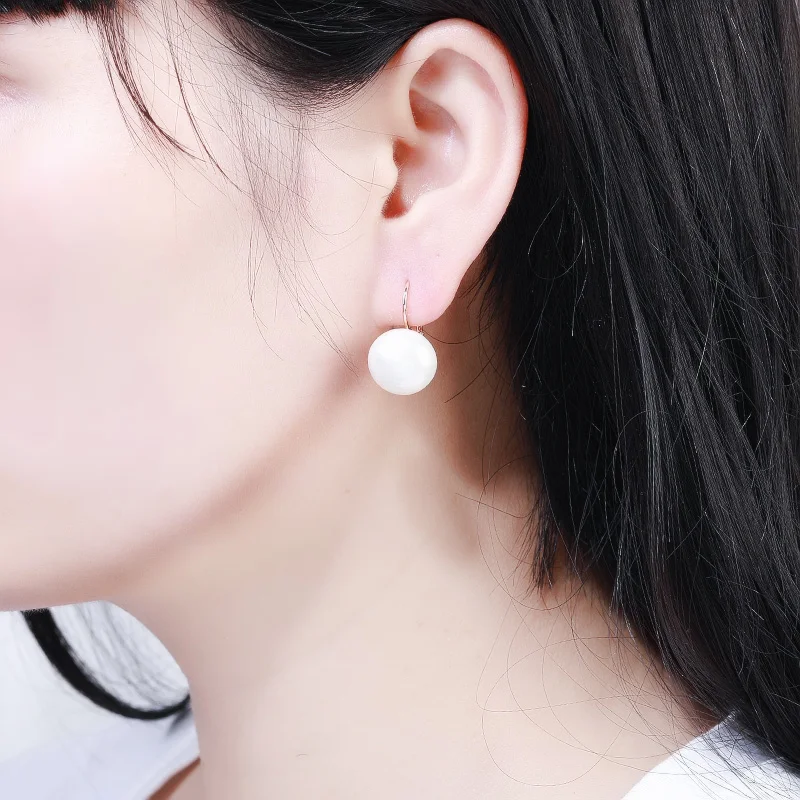 Простые серьги из белого и красного жемчуга серьги-капли золотого серебряного