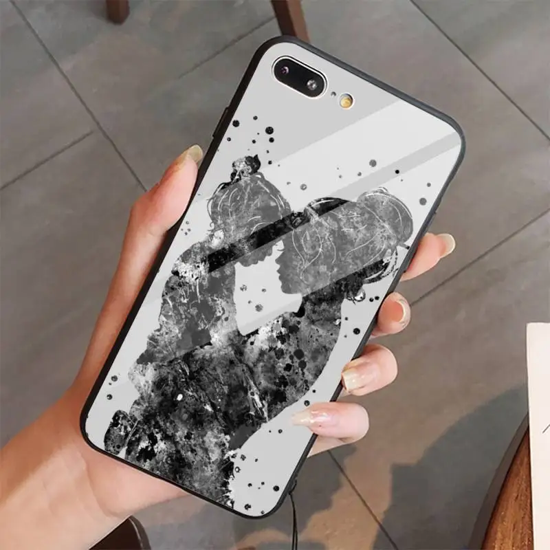 

Fashion mama of girl boy mom baby cute Phone Cases Tempered glass For iphone 5C 6 6S 7 8 plus X XS XR 11 PRO MAX