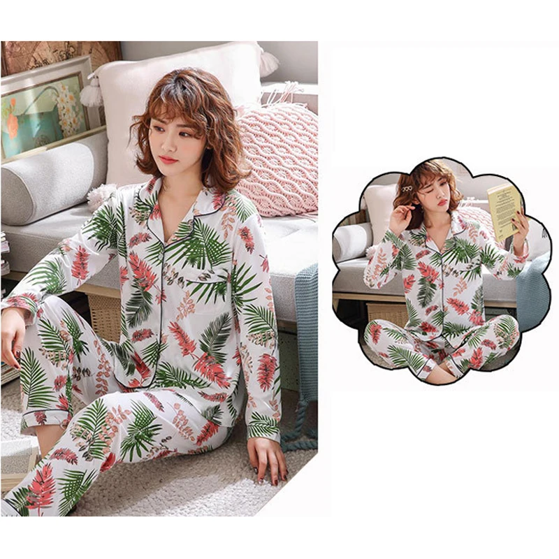 Женские пижамы пижама женская с V образным вырезом кружевная теплая длинным