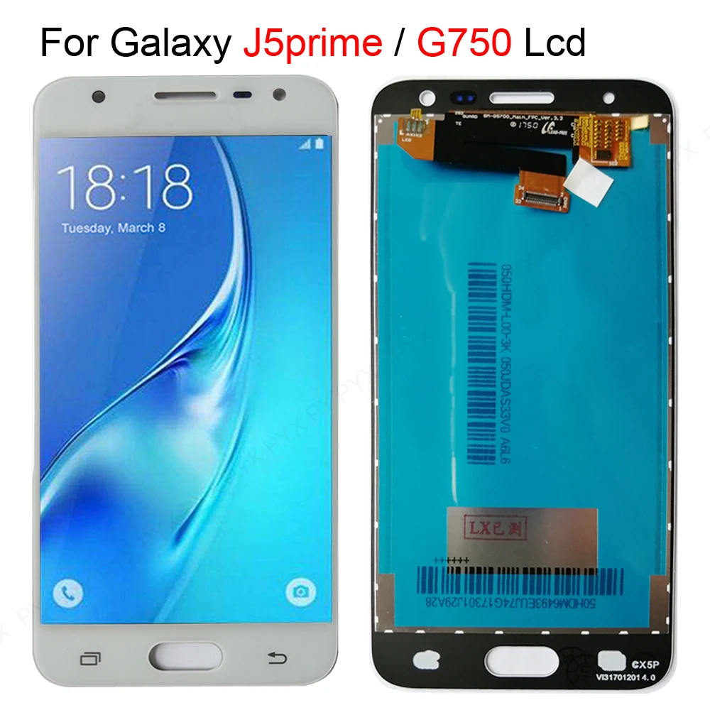 Оптовая продажа 20 шт./DHL Черный Белый Золотой для Samsung Galaxy J5 Prime G570 ЖК дисплей с