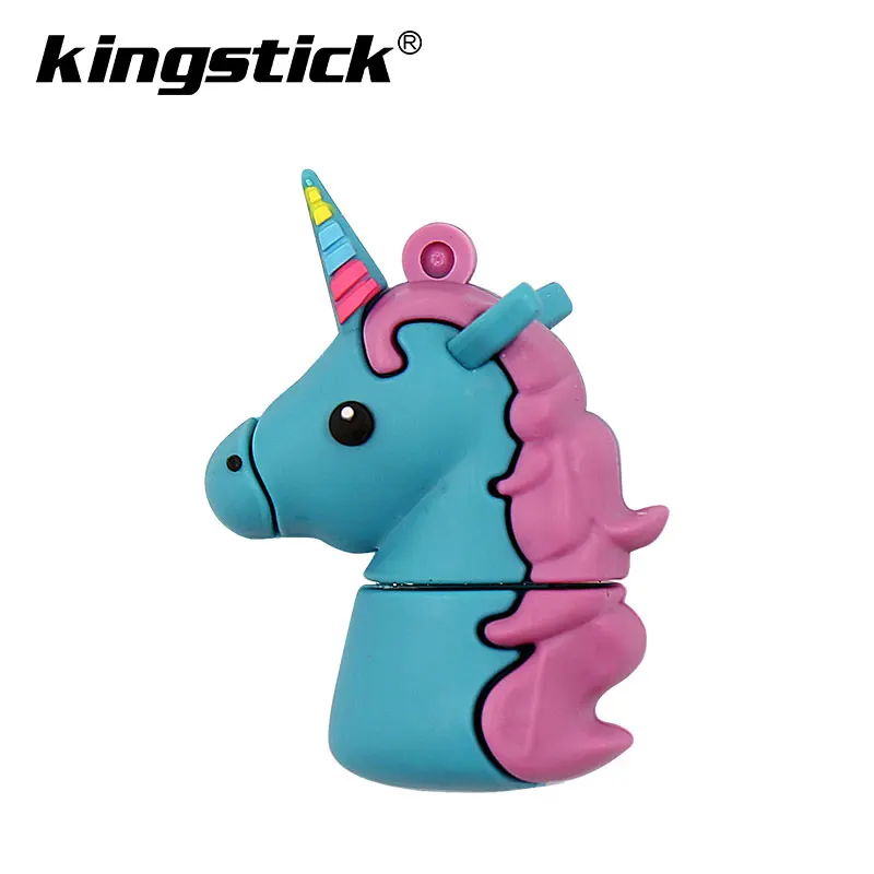 blue USB флеш-накопители Loving unicorn 4 ГБ 8 ГБ 16 ГБ флеш-накопитель 32 Гб 64 Гб usb флешка мини флеш-накопитель Флешка анимадо - Цвет: blue