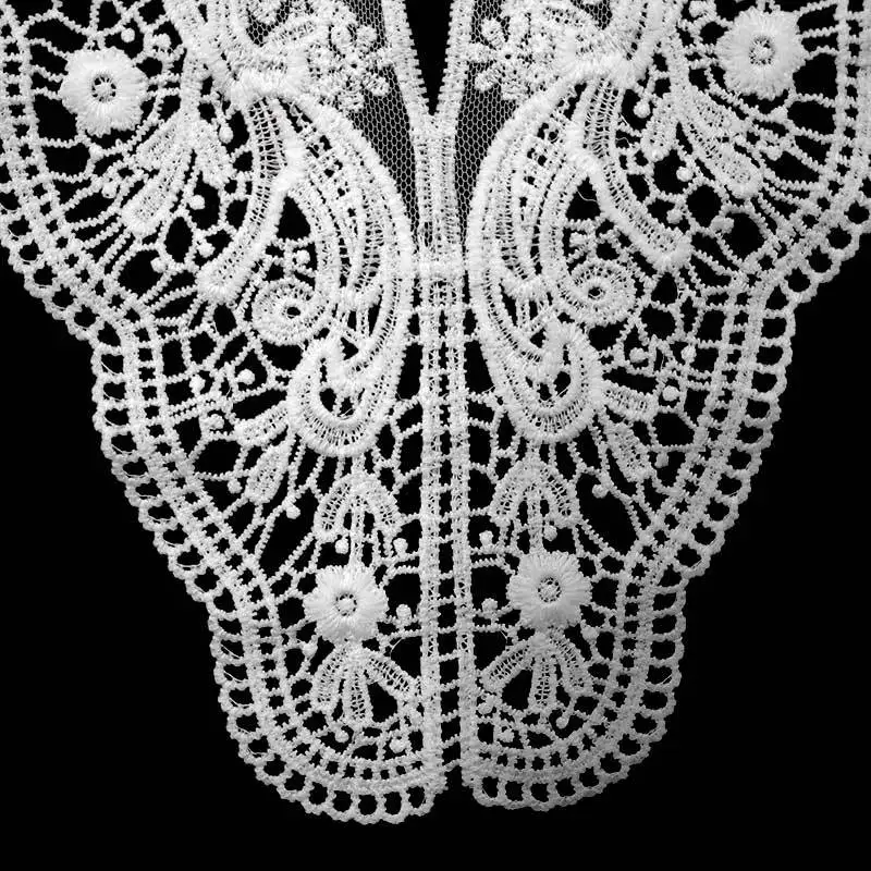 Африка роскошный черный цветок кружевной воротник 3D хлопок ткань нашивки DIY