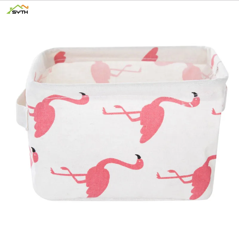 Складная корзина для хранения мелочей с милым принтом косметический контейнер