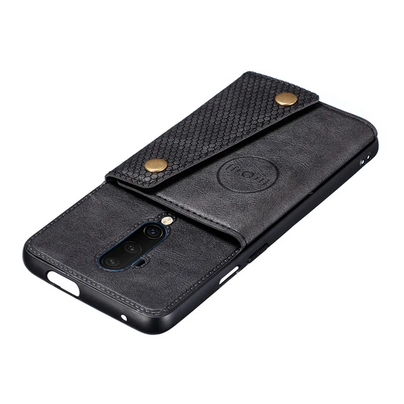 Магнитный автомобильный чехол для Oneplus 8 Pro телефона 7 7T кожаный с держателем карт