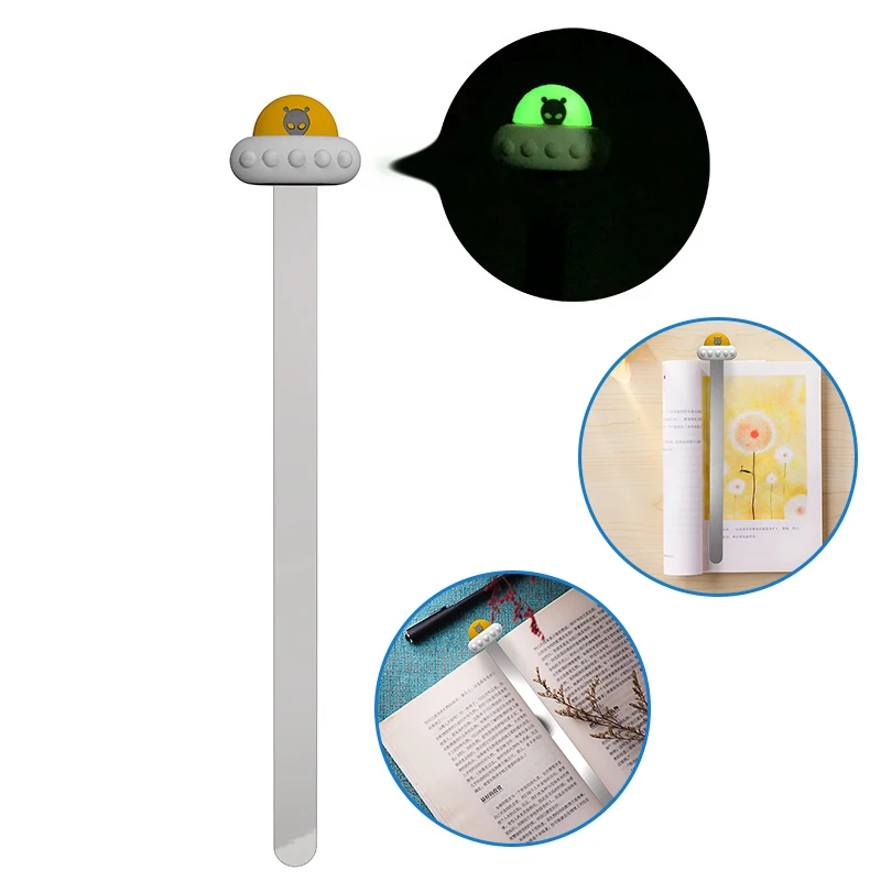 

Creative Soft 3d Stereo UFO Luminous Bookmark Fun Student Stationery School Gift Reading Label