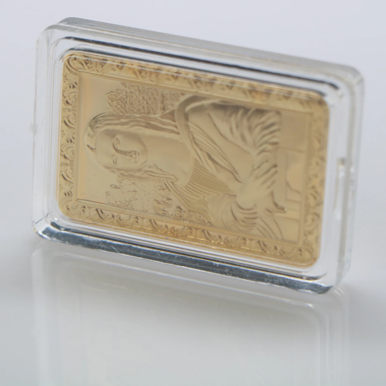

Da Vinci Mona Lisa Gold Plated Bar Commemorative Coins Collection Souvenir Art Bar