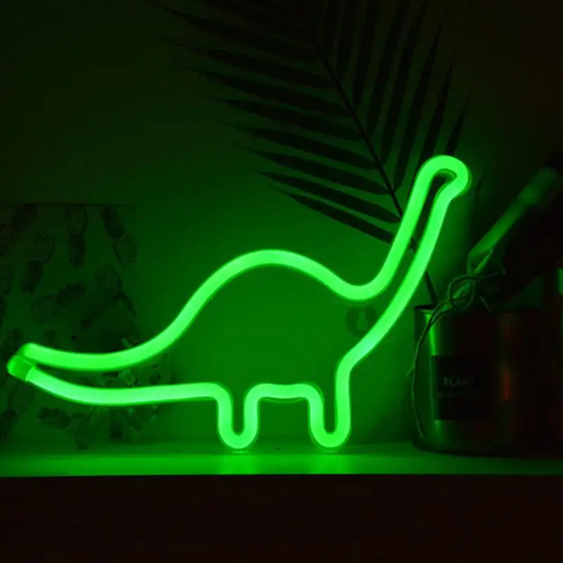 

LED Neon Bulb Tube Light Dinosaur Lamp Novelty USB/AA Battery Power Home Wall Decoration Night Lights Luminary Bedside Light