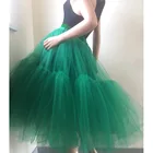 Зеленые Пышные юбки-пачки для подружки невесты, вечерние юбки из тюля с милыми оборками, юбка из тюля, эластичная Женская юбка 2020 Jupe Femme Saias