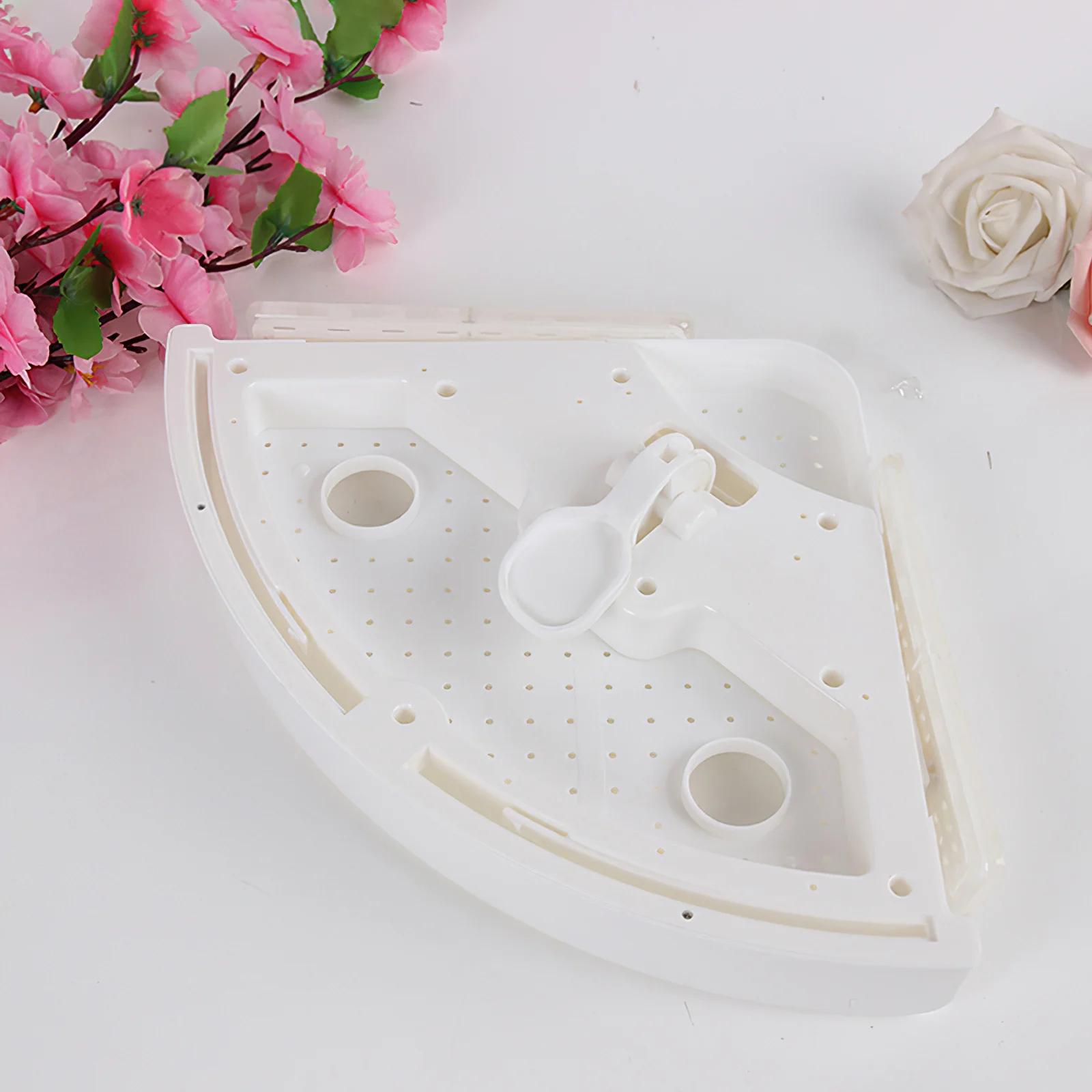 Треугольная товарная полка для настенных угловых Белый выдолбленные перфоратор