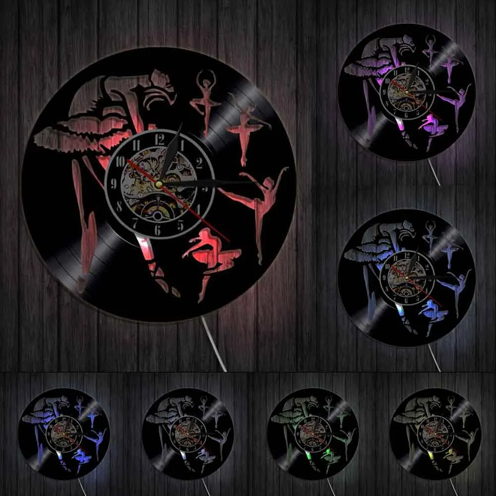 Настенные часы с виниловой пластиной балерины современный дизайн настенные