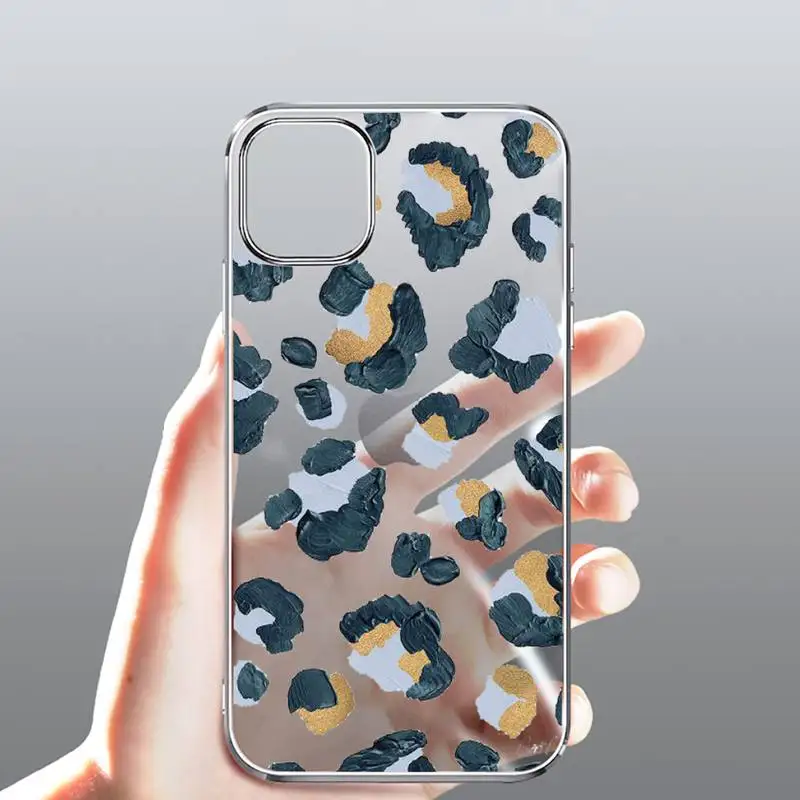 

Leopard Print Phone Case Transparent for Clear iPhone case 11 12 mini pro XS MAX 8 7 6 6S Plus X 5S SE 2020 XR