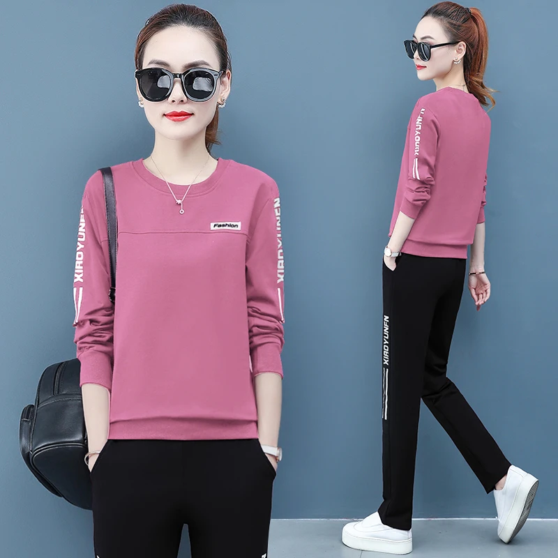 

2 two piece set top and pants 2020 women outfits pink clothing birthday trendy clothes for matching plus size korean