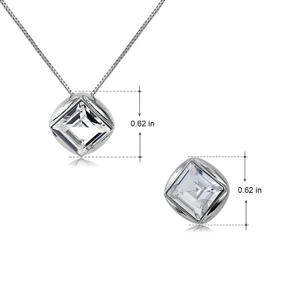 

Viennois Bridal Jewelry Sets Sweet Princess Square Zircon 2 Piece Set Fashion Jewelry Womens Accessories