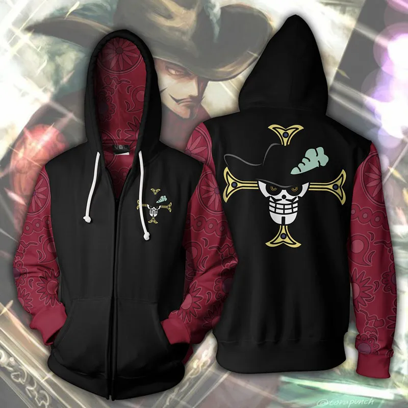 Аниме ONE PIECE Dracule Mihawk Косплей Толстовка повседневные свитшоты модная 3D мужская
