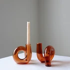 Стеклянные вазы, прозрачные подсвечники для цветов, подсвечники для свадьбы, украшения дома, настольные центральные подсвечники, 1 шт.