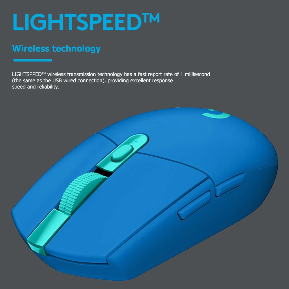 Logitech G304 LIGHTSPEED Wireless Gaming Mouse Rechargeable 5 Gears 12000 DPI Adjustable 6 Programmable Buttons Optical Mice