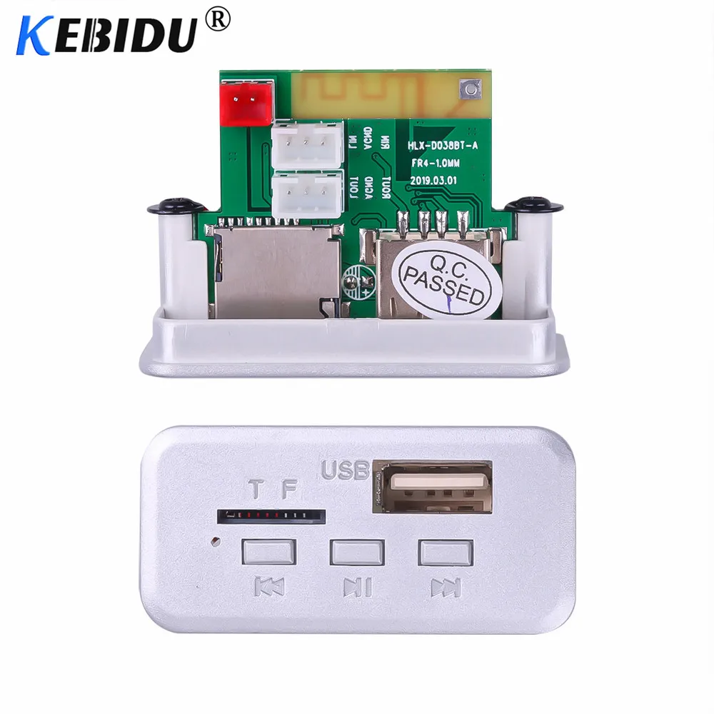 Kebidu 5 в 12 В Bluetooth 5,0 MP3 плеер декодер доска Hands-Free автомобильный модуль fm-радио Поддержка FM TF USB AUX аудио беспроводной новейший
