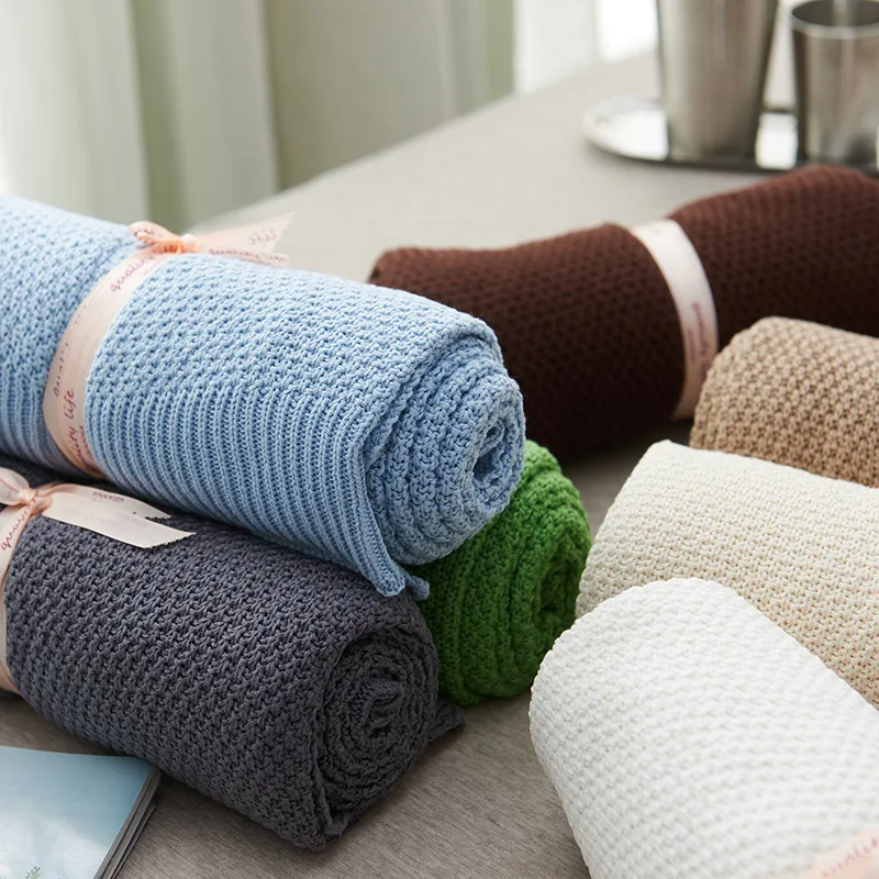 

Nordic Cotton Child Small Blanket for Home Sofa Cover Blankets Office Air Conditionin Nap Shawl Blanket Leisure Knitted Blanket