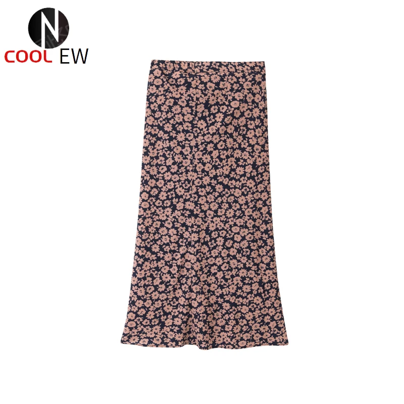 

Women Stylish Vintage Floral Printed Midi Skirt