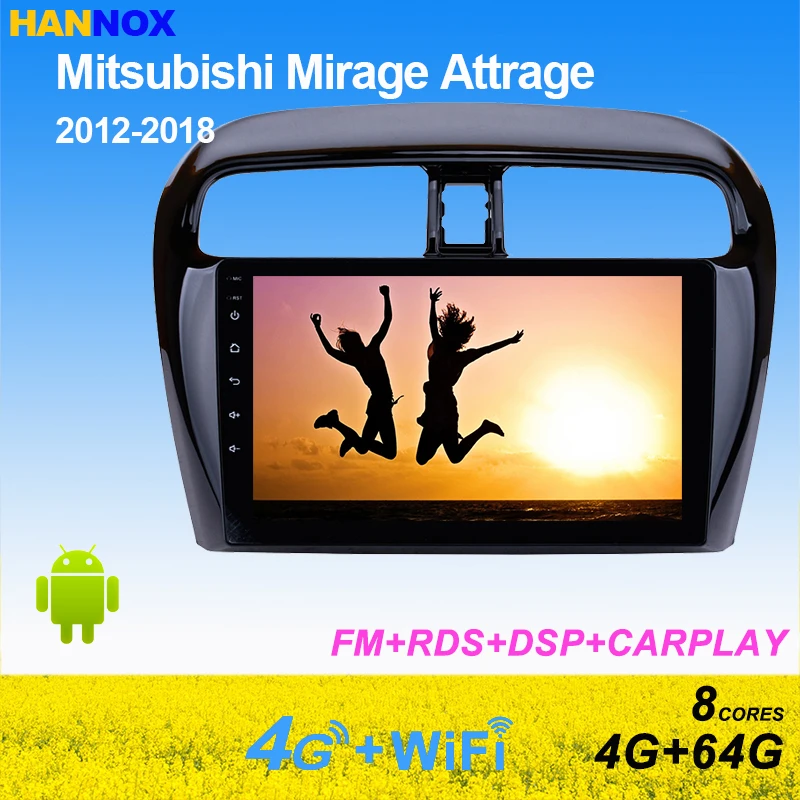 

Автомобильный радиоприемник 9 дюймов Android 11,0 для Mitsubishi Mirage Attrage 2012-2018 мультимедийный плеер видеонаблюдение DVD GPS головное устройство RDS 4G