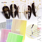 Золотые 3D наклейки для ногтей, полоски 12 цветов, самоклеящиеся переводные наклейки для ногтевого дизайна, наклейки для маникюра, дизайнерские наклейки s