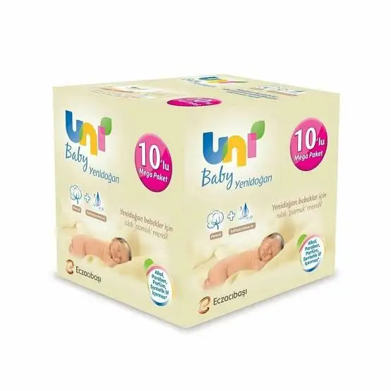 

Uni Baby Newborn Wet Cotton Handkerchief 10'lu Package 40 Leaf