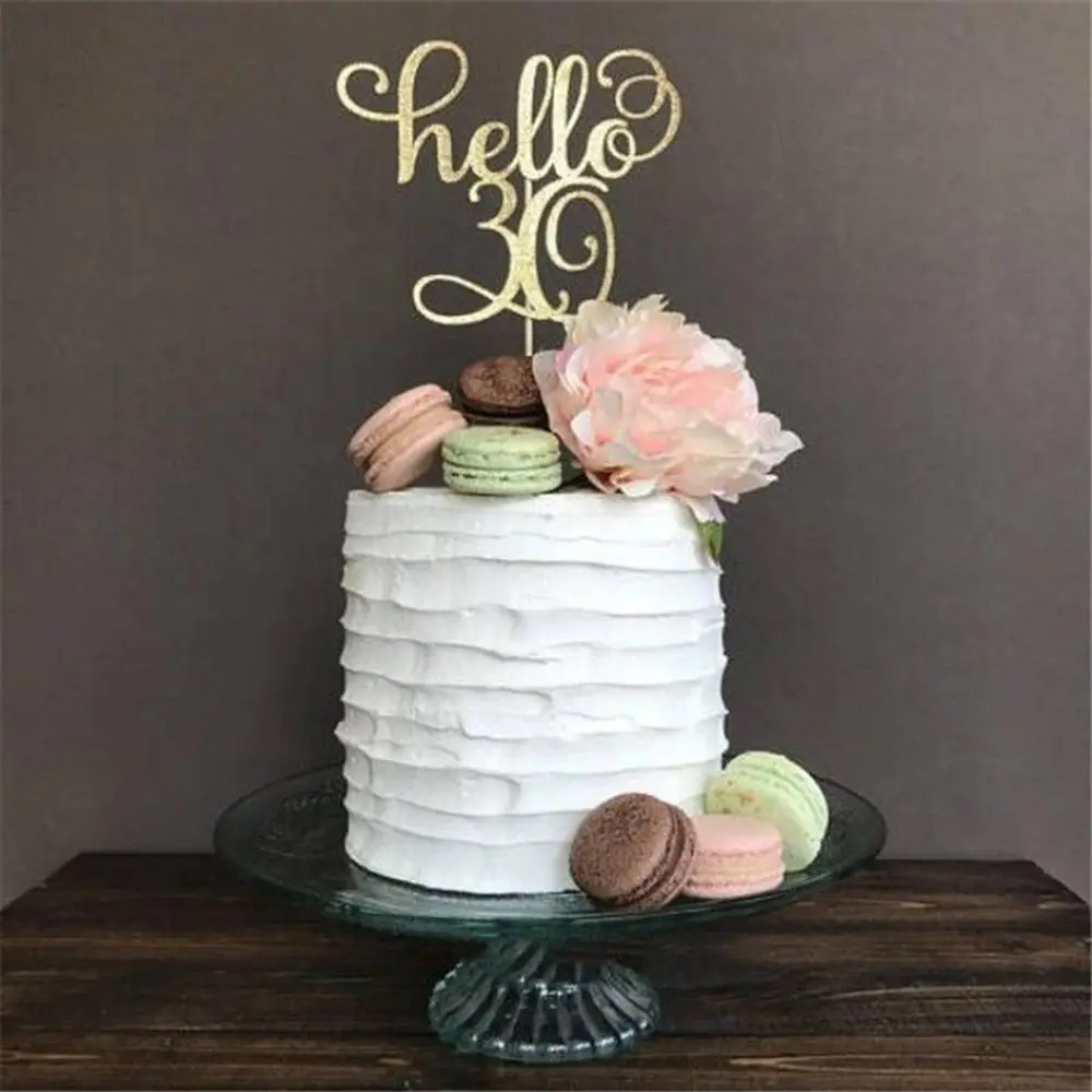 Флажки для торта на свадьбу день рождения вечевечерние Хэппи 30/40/50/60 блестящие