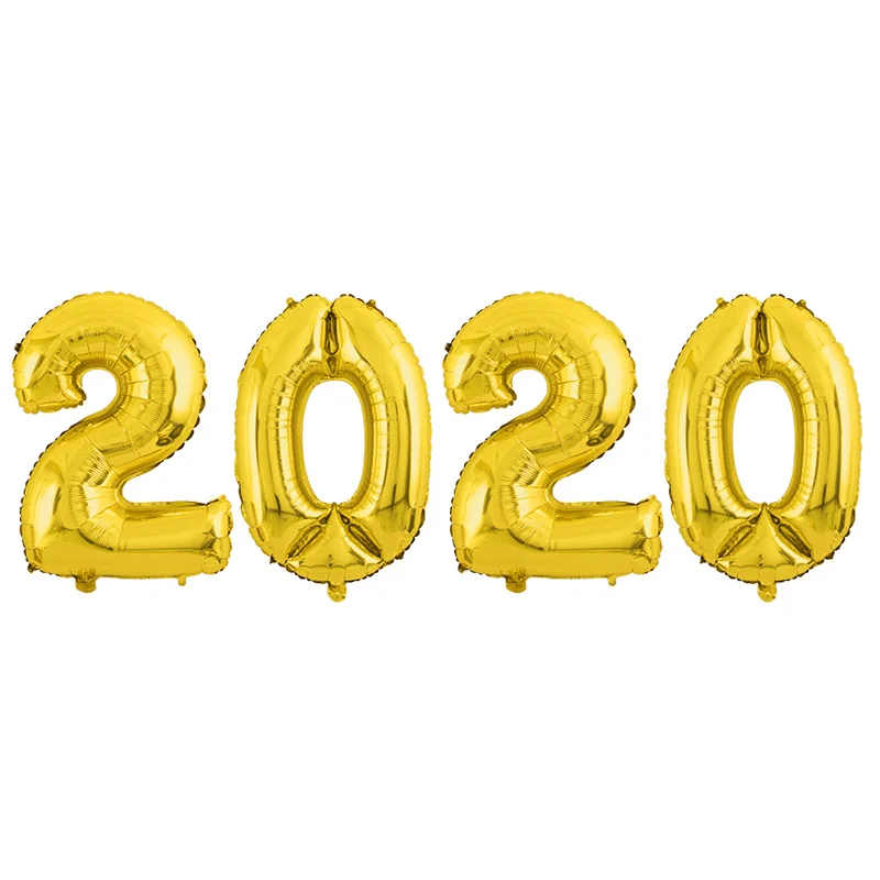 4 шт 16/30 дюймов розовое Золотое серебряное число 2020 новогодние гелиевые