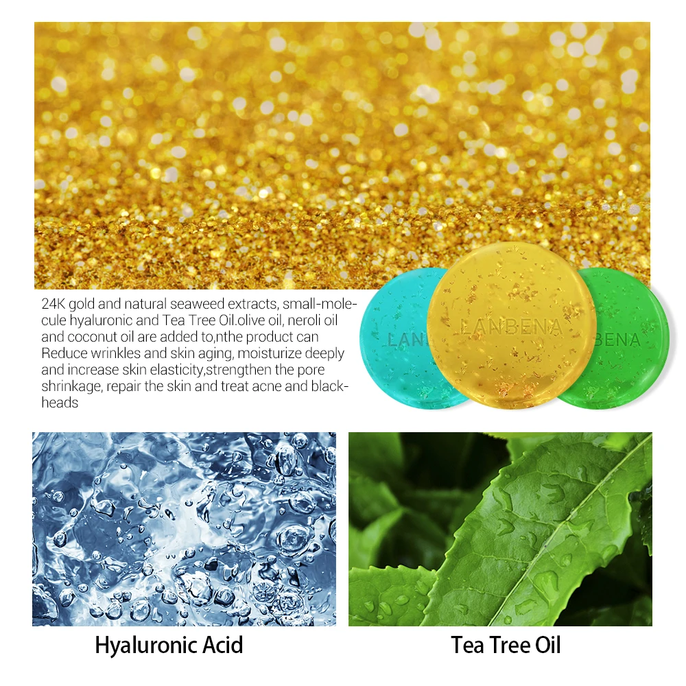 Увлажняющее Отбеливающее мыло для лица 24k золота |